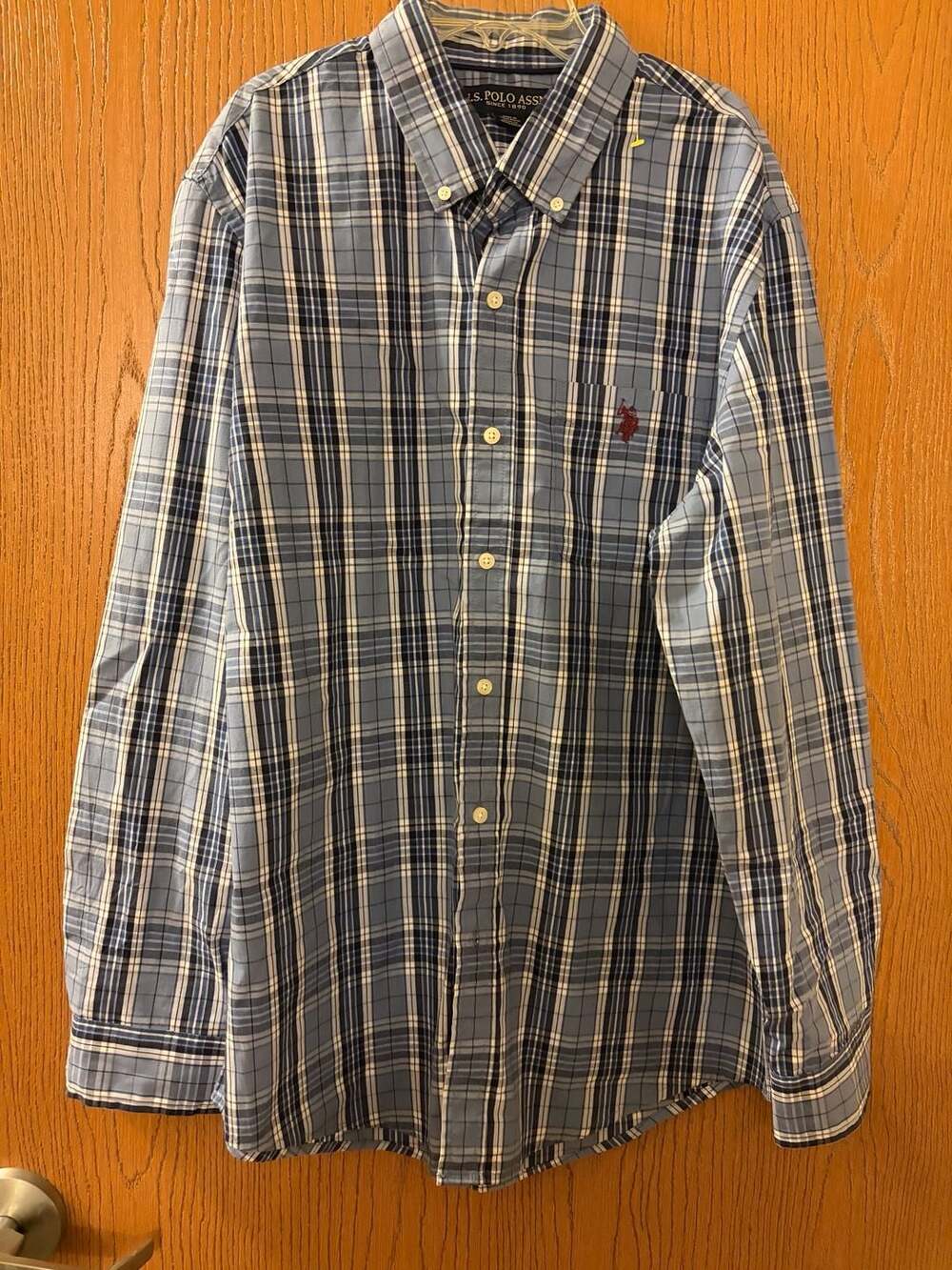 U.S. Polo Assn. Long Sleeve Plaid Button Down Shirt Blue